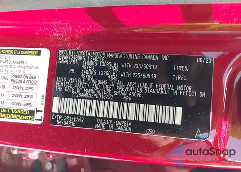 2023 Lexus Rx 350 Premium from USA, damaged, VIN 2T2BAMBA7PC016792